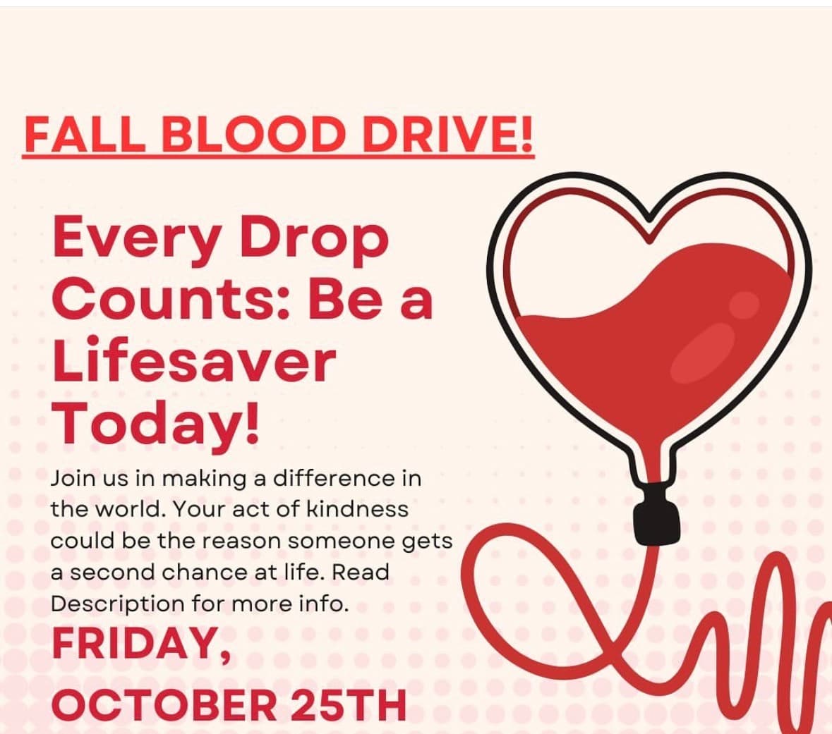 A promotional flyer we created and distributed to recruit donors